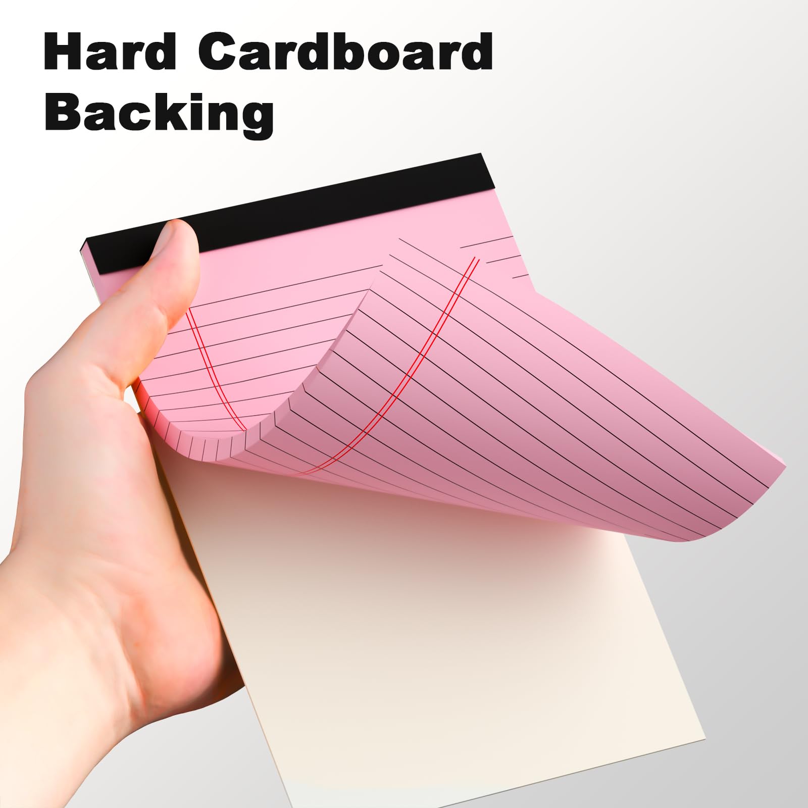 6 Pack Pink College Ruled Legal Pads - 5x8 Inch Small Notepads with Perforated Sheets, Narrow Ruled Paper for Office, School, Study & Note Taking - 6pcs Writing Pads for Work, Journaling & Daily Organization