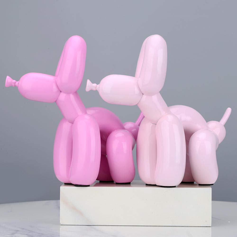 Modern Nordic Poop Balloon Dog Resin Sculpture - Electroplated Gold Animal Statue for Home Decor, Desktop Ornament & Gift | Cute Art Craft for Living Room, Office, Shelf Display