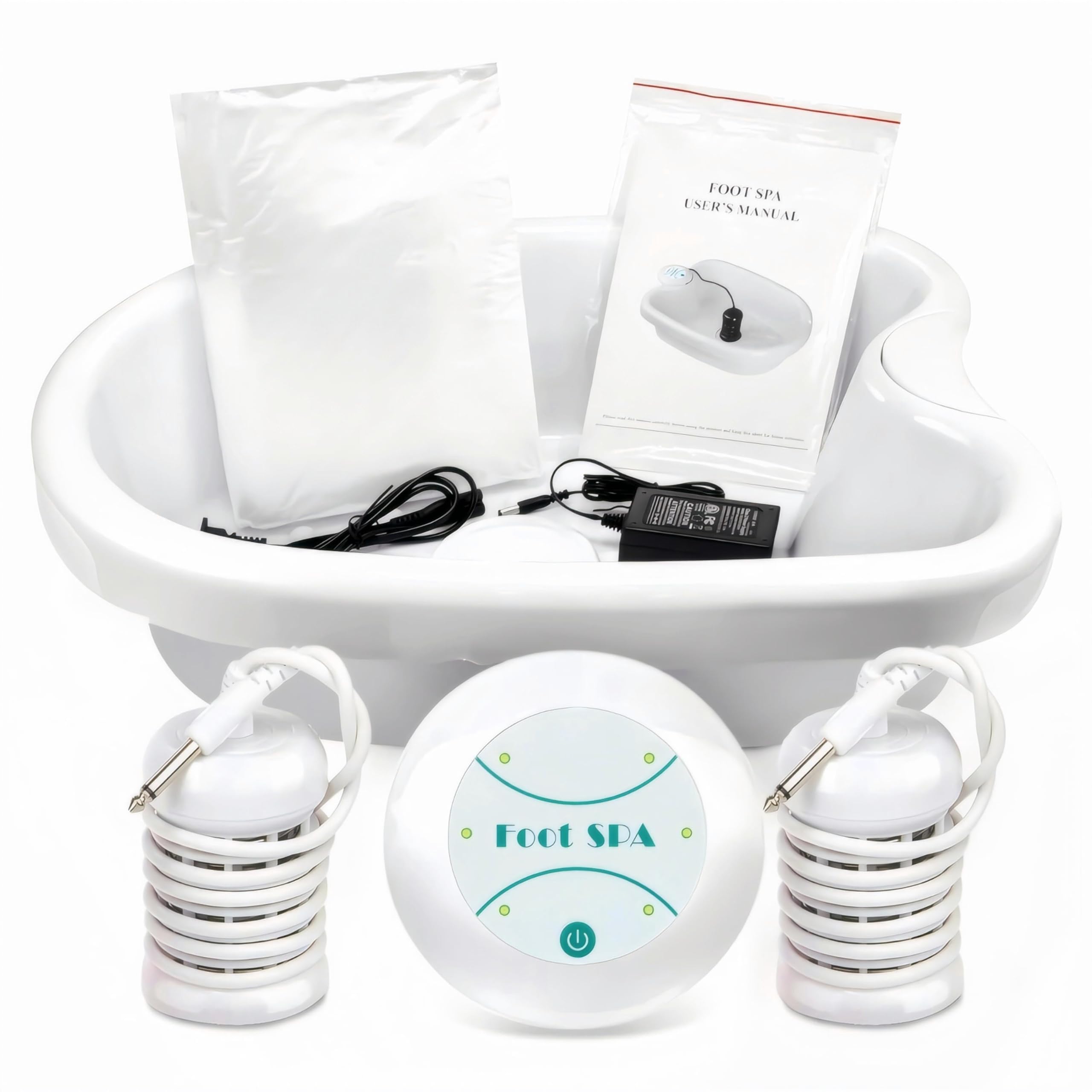 Ionic Detox Foot Bath Machine for Home Spa & Beauty Salon - Personal Foot Cleanse Therapy with Basin & 100 Liners | Relaxation, Detox & Wellness at Home