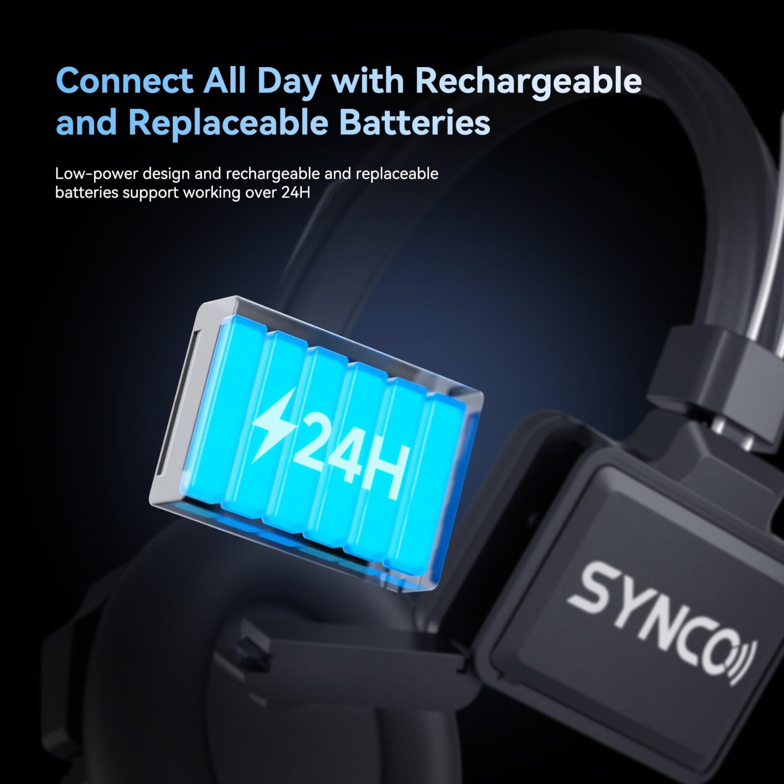 SYNCO XTalk Pro2 XPro X2 2.4GHz Wireless Headset Communication System with AI Noise Cancellation - 500m Range, Real-Time Monitoring - Ideal for Movie Shooting, Live Shows, Events & Studio Recording (2-Pack)