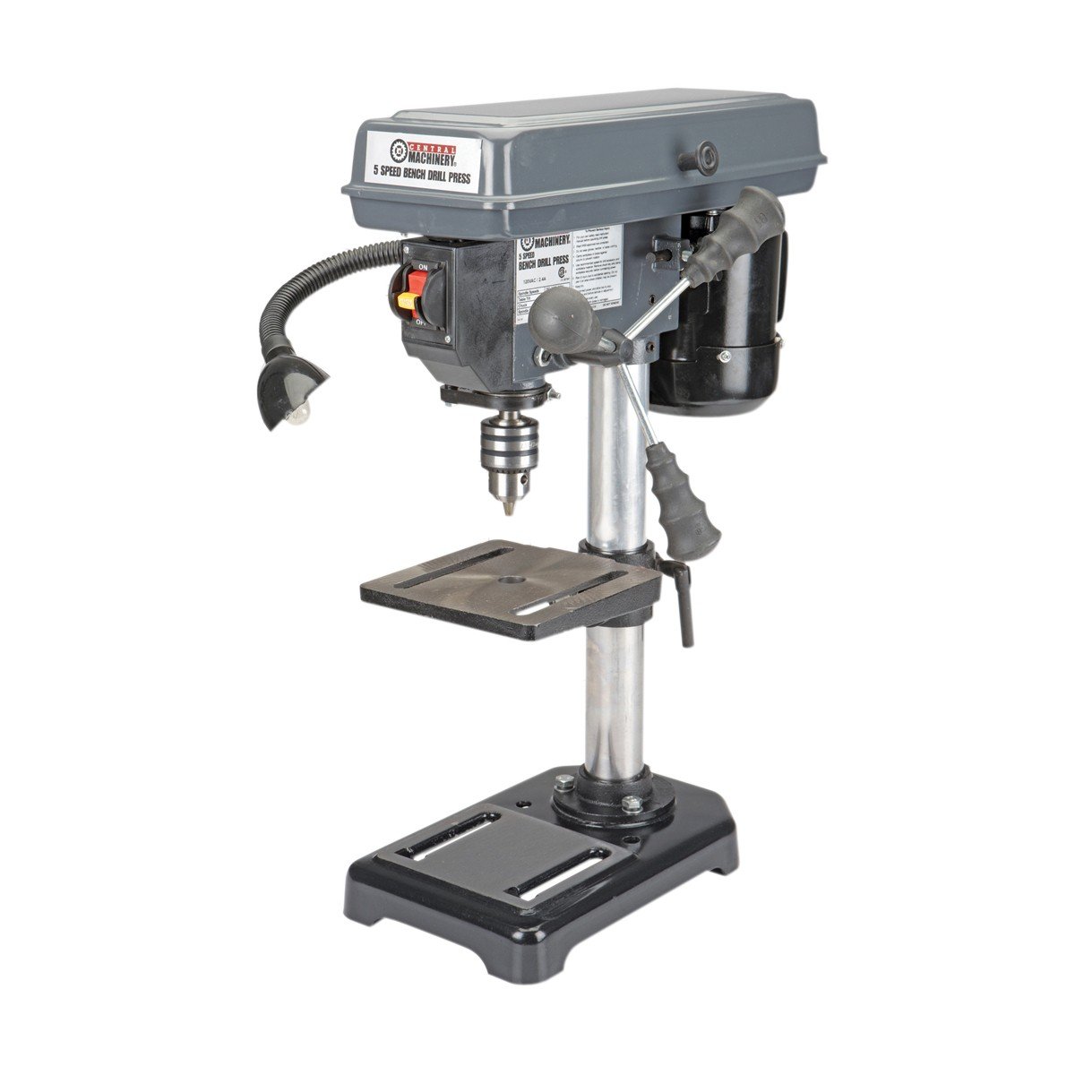 5-Speed 8 Inch Bench Mount Drill Press - Heavy Duty Metal & Wood Drilling for DIY Projects & Workshops