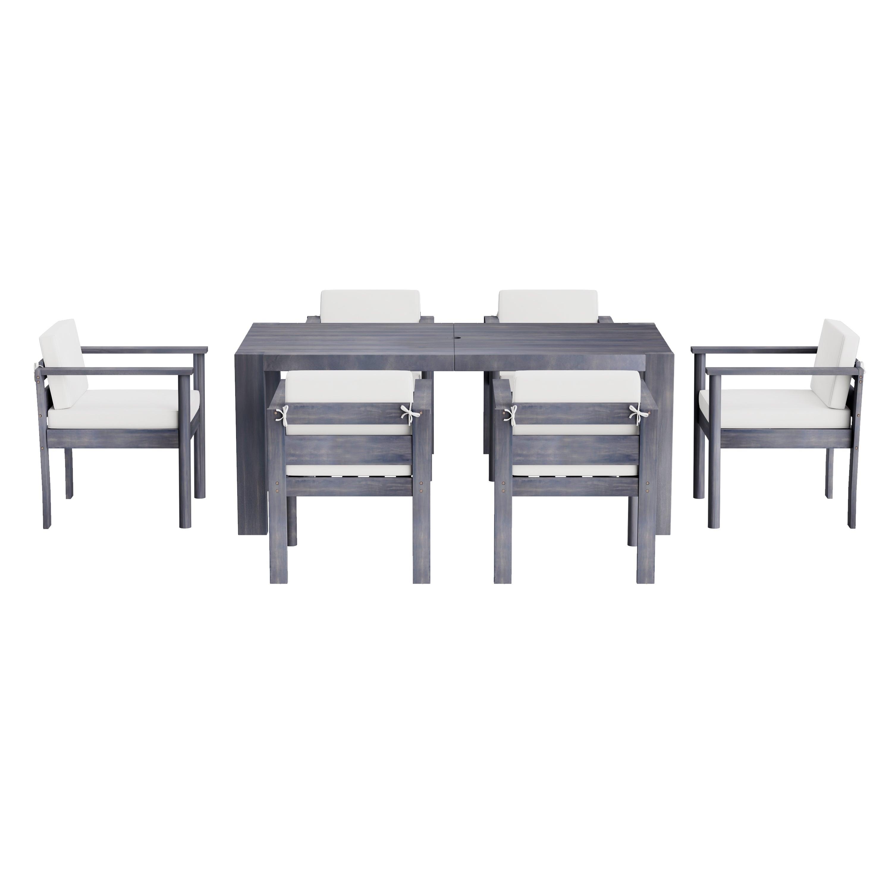 7-Piece Outdoor Patio Dining Set with 72.8