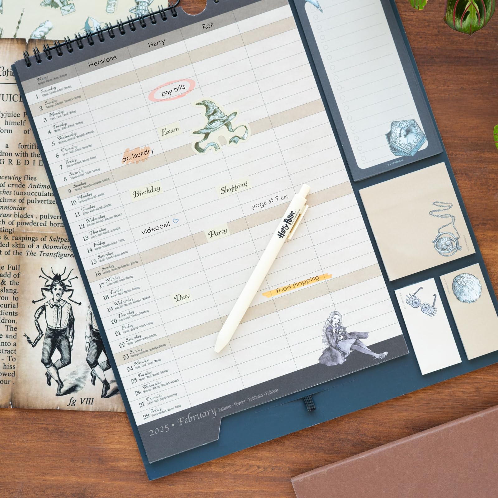 Harry Potter 2025 Wall Calendar Planner | 16-Month Monthly Organizer (September 2024 - December 2025) | 11.8