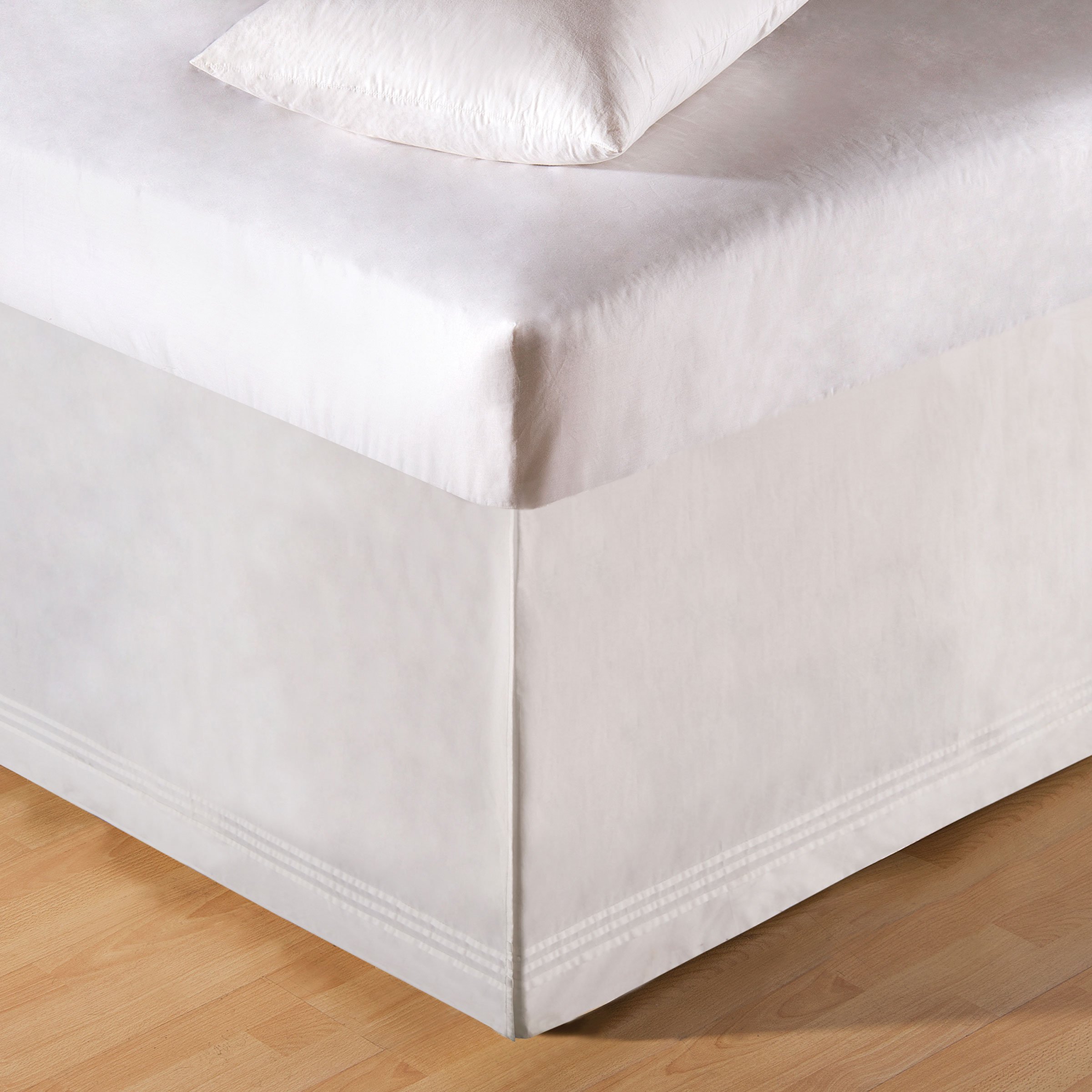C&F Home White Tailored Queen Bed Skirt - Premium Fitted Dust Ruffle for Queen Size Beds - Perfect for Modern Bedrooms & Guest Rooms