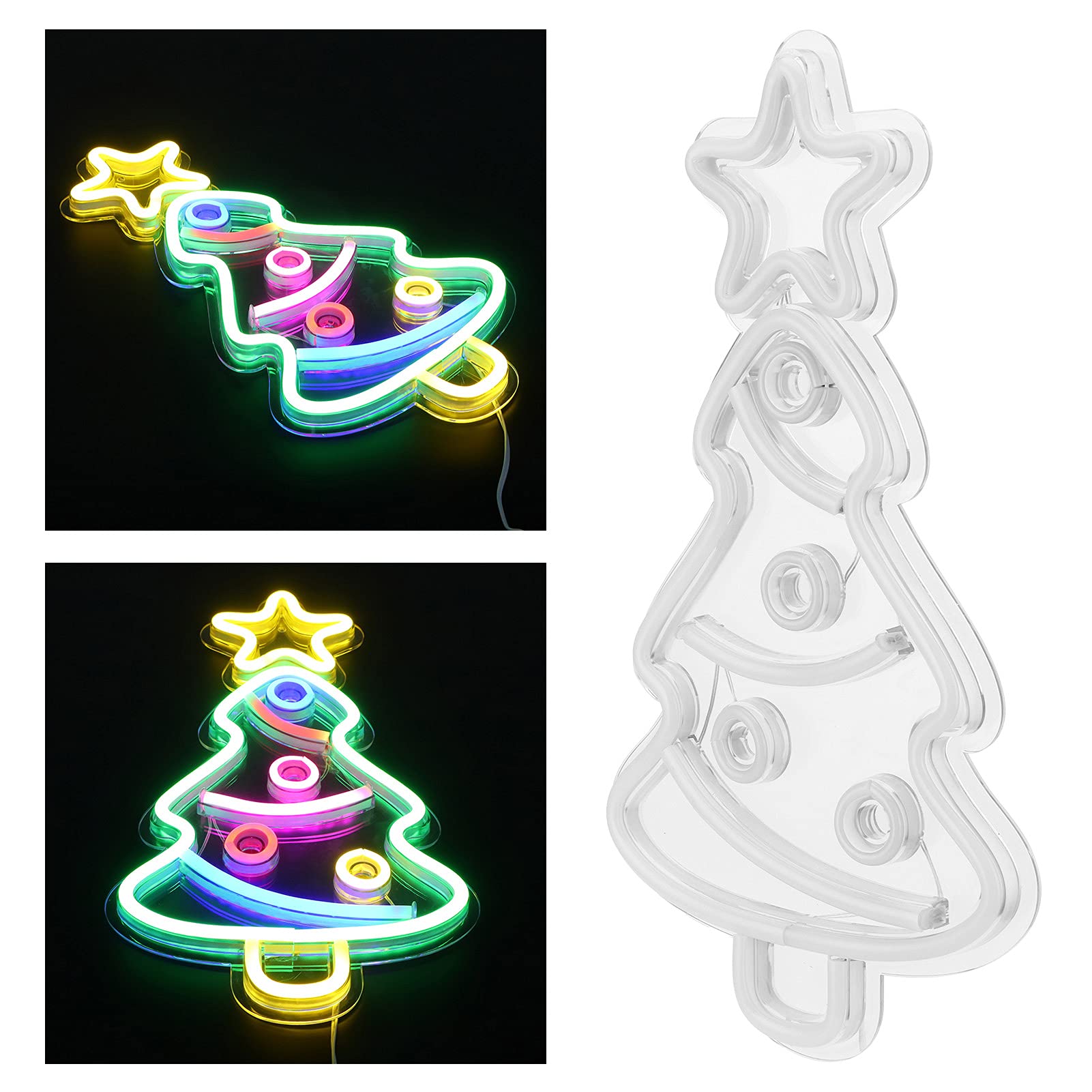 USB Powered LED Neon Sign - Christmas Tree Neon Light for Wall Decor, Kids Room, Bar, Wedding & Birthday Party | Novelty Lighting for Home, Leisure & Proposals | Energy Efficient LED Signboard Lights