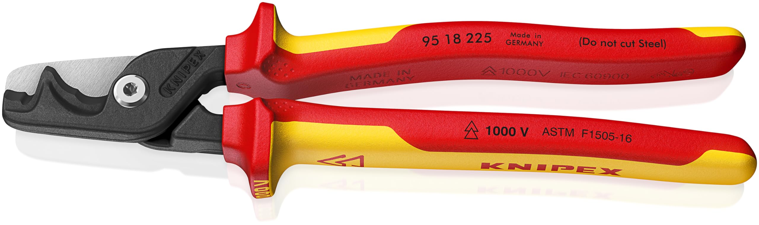 KNIPEX 95 18 225 US StepCut® XL Insulated Cable Shears - 9