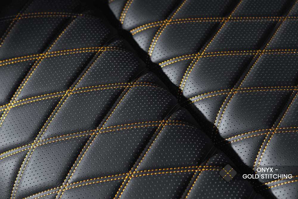 Valencia 2025 Oslo Premium Leather Home Theater Seating - Set of 6 Recliners with Onyx Upholstery & Gold Stitching | Perfect for Home Cinemas, Media Rooms & Luxury Home Theaters