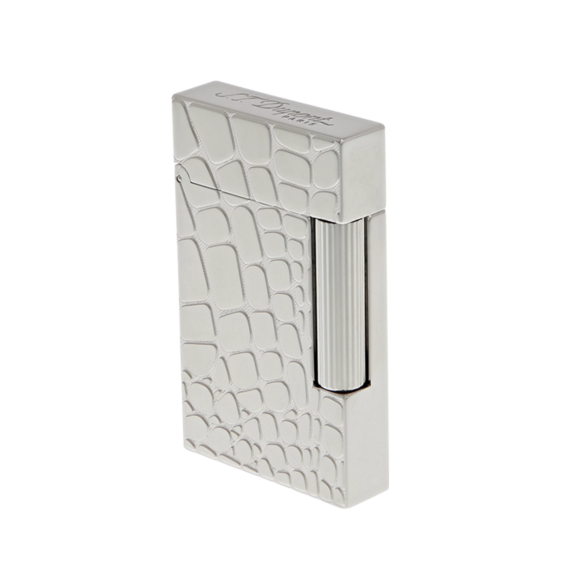 Premium S.T. Dupont Ligne 2 Crocodile Pattern Palladium Lighter - Luxury Windproof Butane Lighter for Cigars, Cigarettes & Collectors (Gift Box Included) - Perfect for Gifting, Special Occasions & Smoking Enthusiasts
