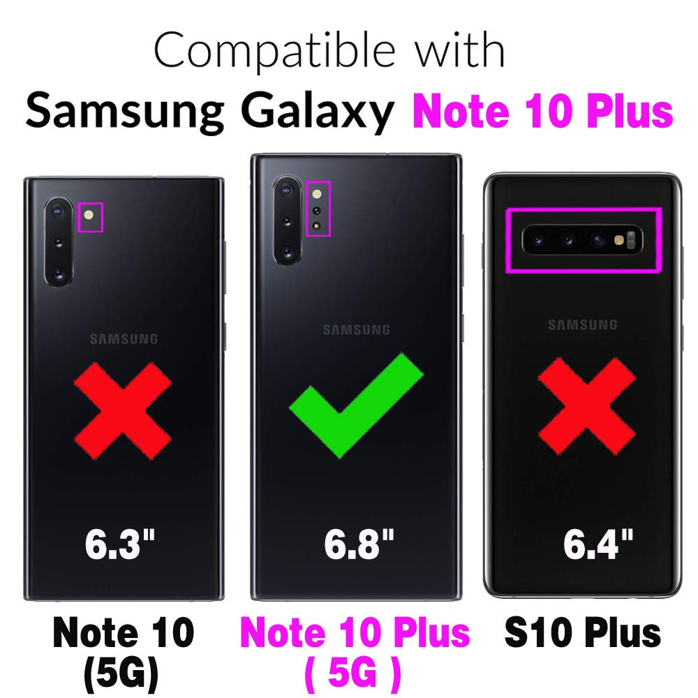 **Premium Rugged Hybrid Phone Case for Samsung Galaxy Note 10 Plus (5G) with Tempered Glass Screen Protector & Kickstand - Shockproof, Anti-Scratch Cover for Note 10+ | Perfect for Outdoor, Travel & Daily Protection (Black/Blue)**
