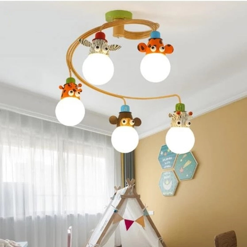 Animal-Themed LED Pendant Light for Kids' Room - Durable & Energy-Efficient Hanging Lamp for Nursery, Bedroom, Playroom Decor