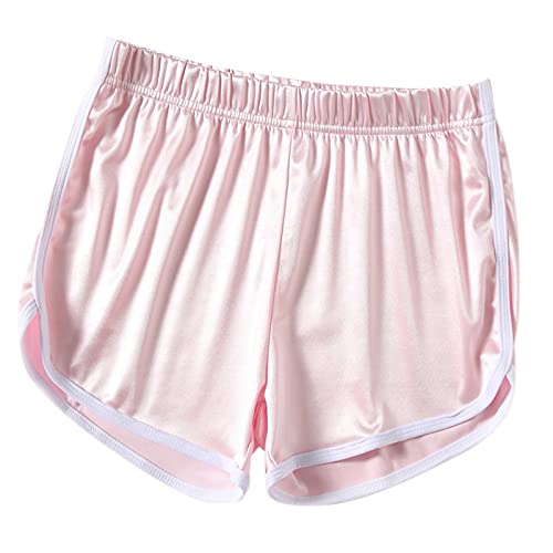 Women's High Waisted Booty Shorts - Shiny Stretchy Fabric for Yoga, Gym, Running & Workout - Comfortable Hot Pants for Summer & Activewear