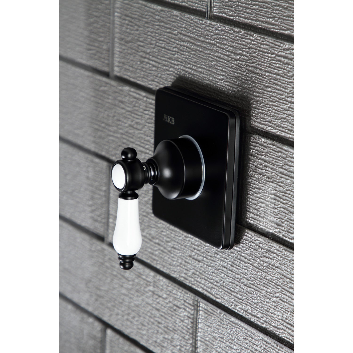 Bel Air KS3040BPL Single Handle 3-Way Diverter Valve with Square Trim Kit in Matte Black - Perfect for Bathroom, Shower, and Tub Faucet Installations