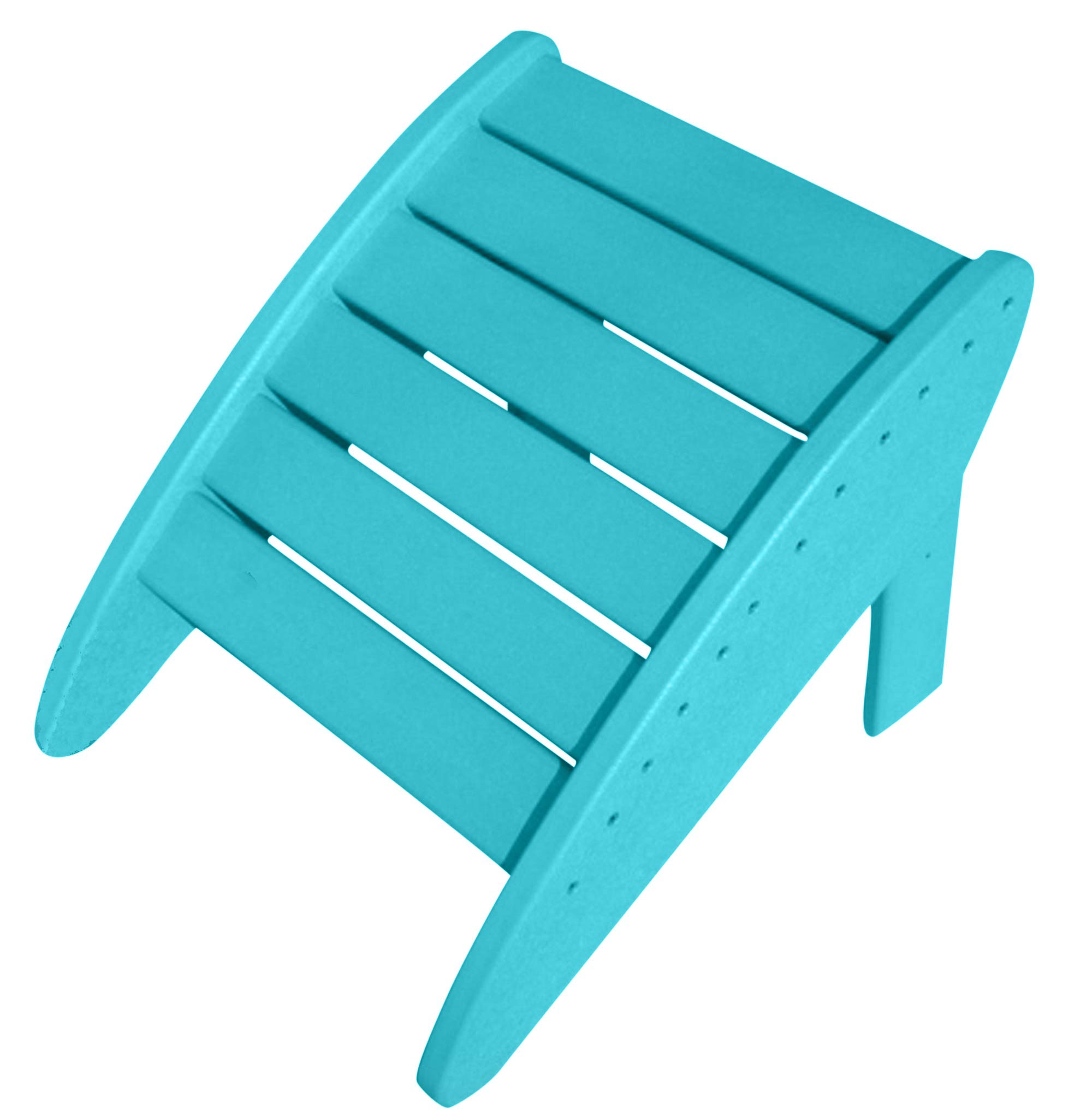 Phat Tommy Poly Adirondack Chair Ottoman - All-Weather Outdoor Footrest for Patio Furniture - Teal Blue - Perfect for Poolside Lounging, Deck Relaxation & Backyard Comfort