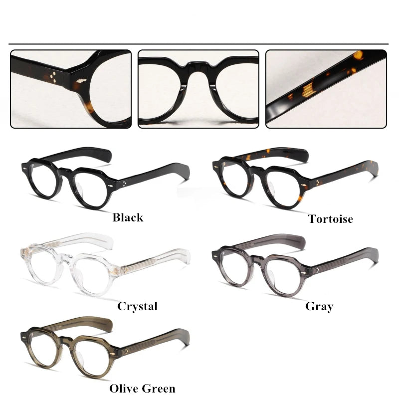 Black Acetate Eyeglasses for Women - Full Rim Flat Top Oval Round Frame (Model 13923) | Perfect for Reading, Work, and Everyday Fashion
