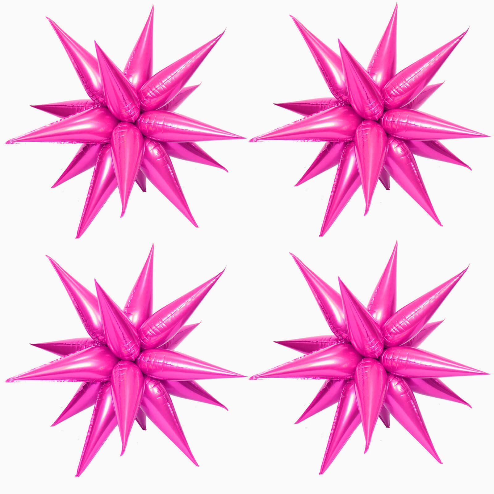 50 Pcs Hot Pink Foil Cone Star Balloons 26 Inch - 3D Starburst Mylar Balloons for Party Decorations, Christmas, Birthday, Wedding - Perfect for Photo Backdrops, Ceiling Decor & Event Centerpieces