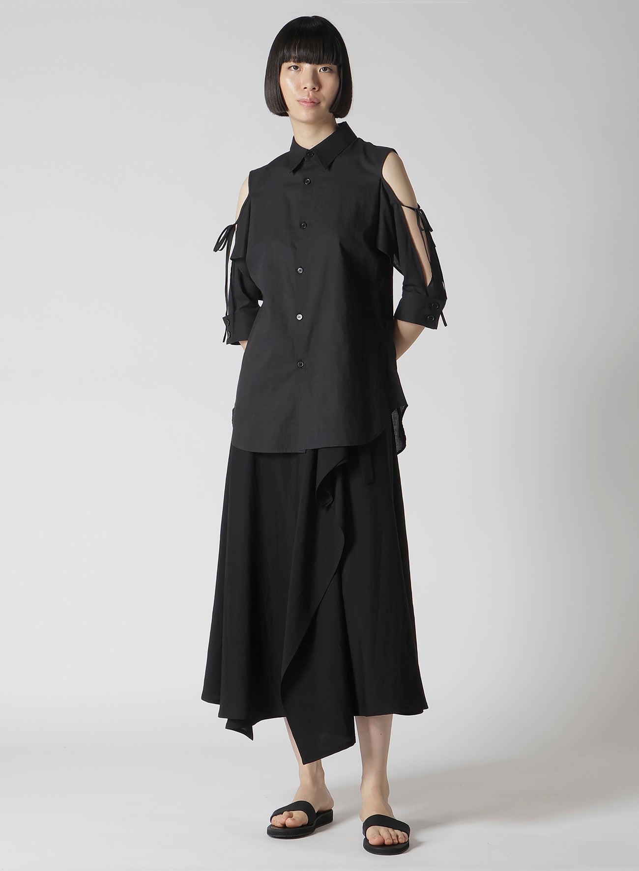 Cu/W High Twisted Gabardine Flare Wrap Skirt - Elegant Women's Fashion Skirt for Office, Party & Casual Wear