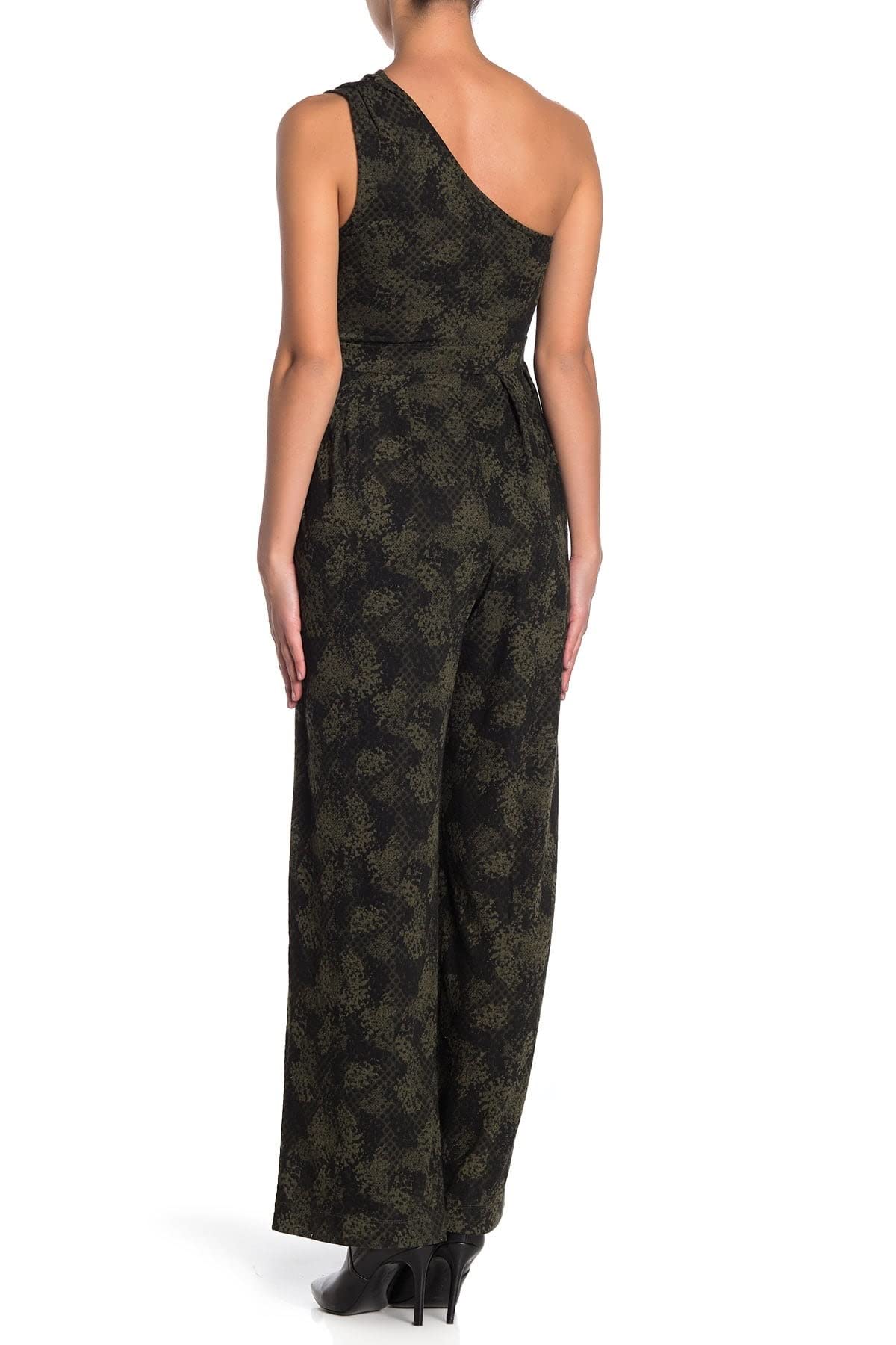 Free People Women's Maya Printed One Shoulder Jumpsuit - Boho Chic Romper for Summer Beach Vacations & Music Festivals