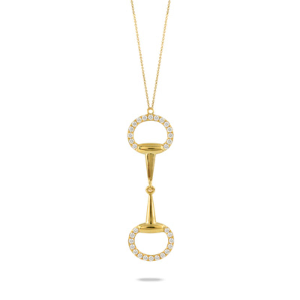 18K Gold Diamond Equestrian Pendant Necklace for Women - Elegant Horse Jewelry Gift for Equestrian Lovers, Riders & Horse Show Enthusiasts