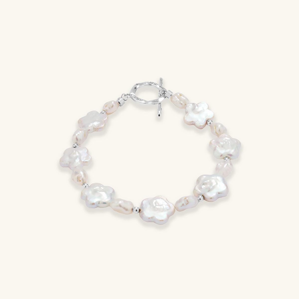 Elegant Plum Blossom Baroque Pearl Bracelet - Vintage Style Handmade Jewelry for Women - Perfect for Weddings, Parties & Special Occasions