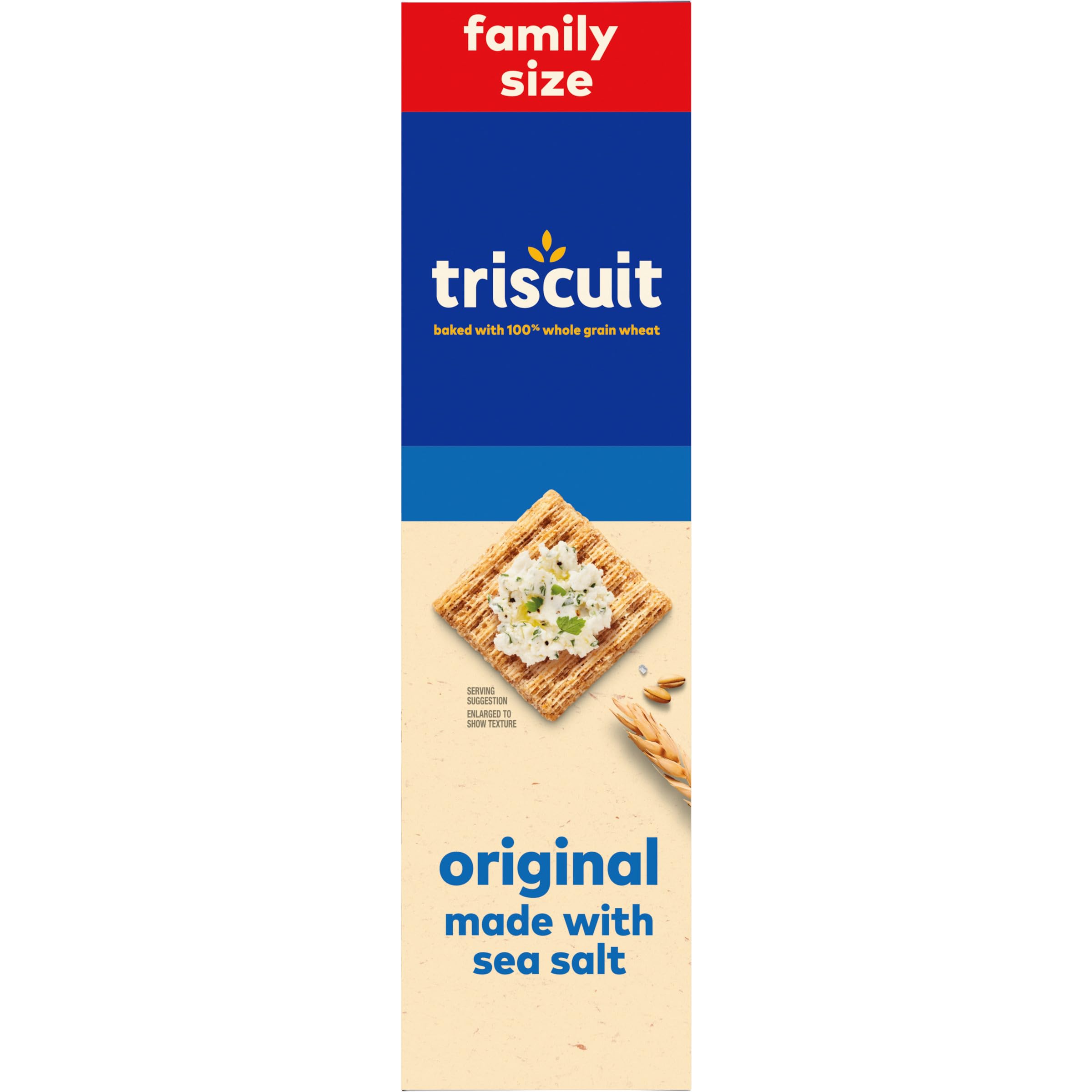 Triscuit Original Whole Grain Wheat Crackers - Vegan, Healthy Snack for Lunch & On-the-Go - Family Size 12.5 oz - Perfect for Office, School & Picnics
