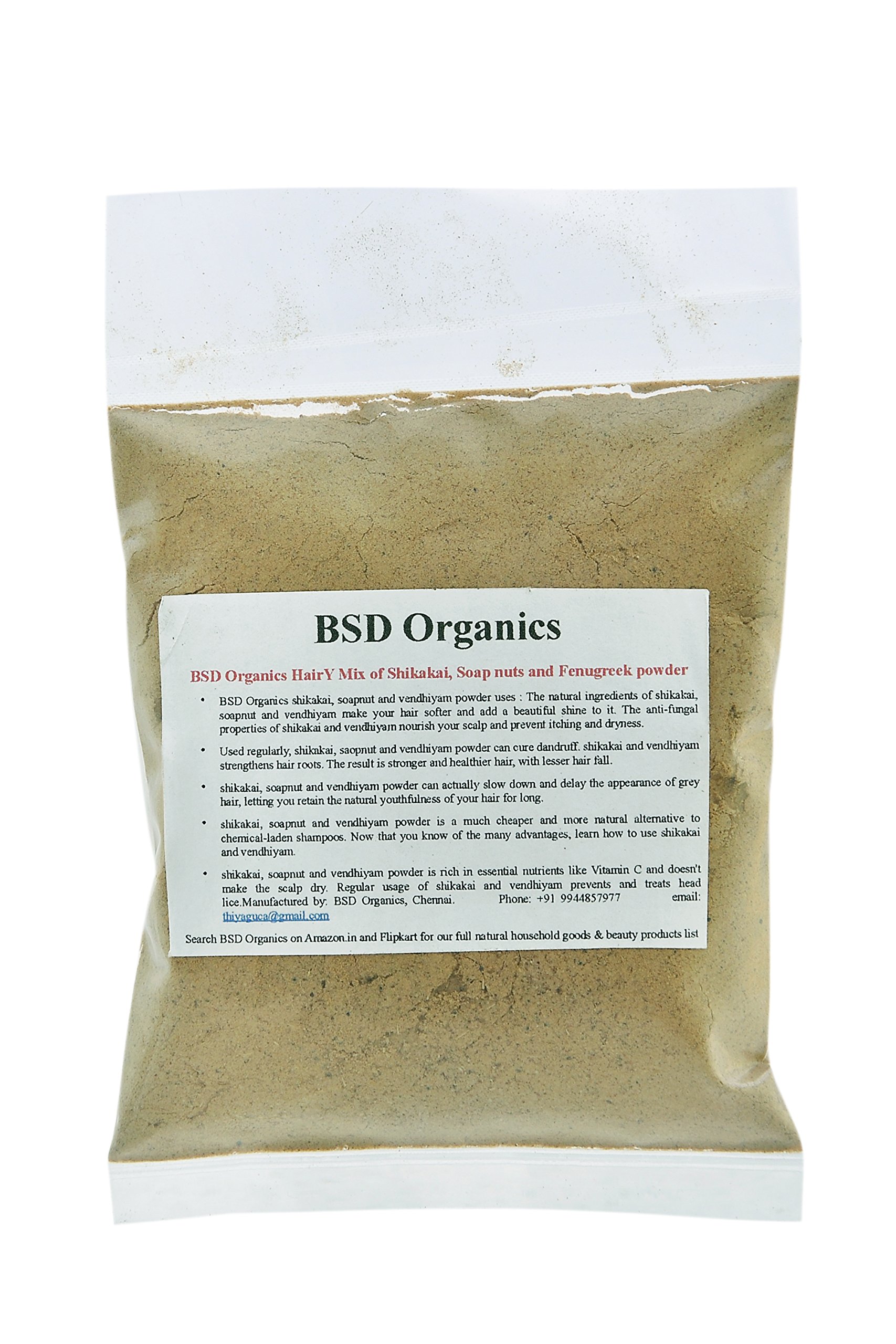 BSD Organics HairY Shikakai, Soap Nuts & Fenugreek Powder Blend - 1kg | Natural Ayurvedic Hair Care for Stronger, Healthier Hair | Perfect for Hair Wash, Scalp Treatment & Hair Growth