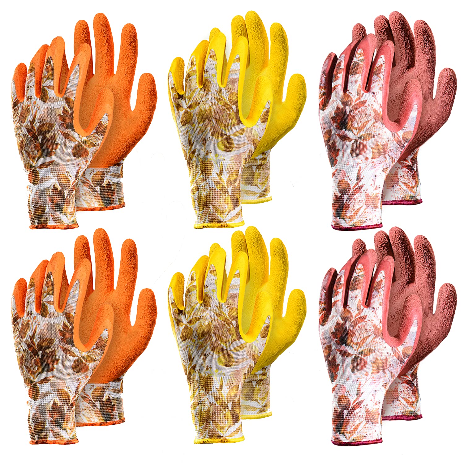 PROMEDIX P Women's Gardening Gloves 6-Pack - Breathable Stretch Fit, Thorn Protection & Reinforced Fingertips - Perfect for Planting, Weeding & Outdoor Yard Work