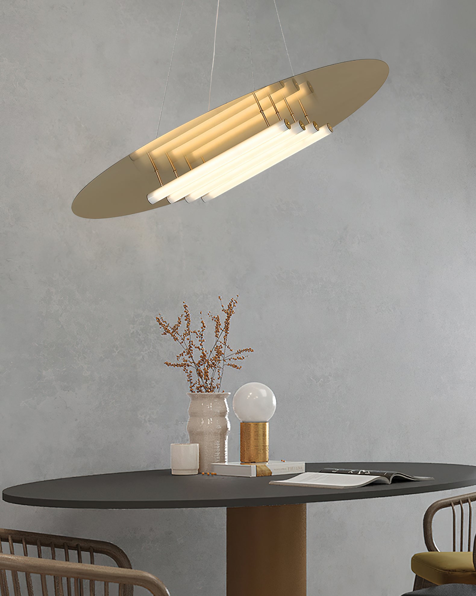 Modern Big Disc Pendant Lamp - Stylish Ceiling Light Fixture for Dining Room, Kitchen Island & Living Room Decor