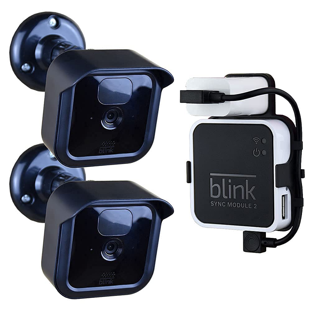 All New Blink Outdoor Camera Mount Bracket - 2 Pack Weatherproof Housing & Sync Module Outlet Mount for Blink Security Cameras (Camera Not Included) - Perfect for Home Surveillance & Outdoor Security Systems