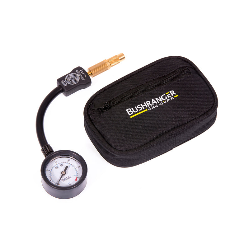 Bushranger 4WD Off-Road Tyre Deflator Gauge 73X31mm - Heavy Duty Air Pressure Tool for Jeep, SUV & 4X4 Vehicles - Perfect for Sand, Mud & Rocky Terrain Adventures