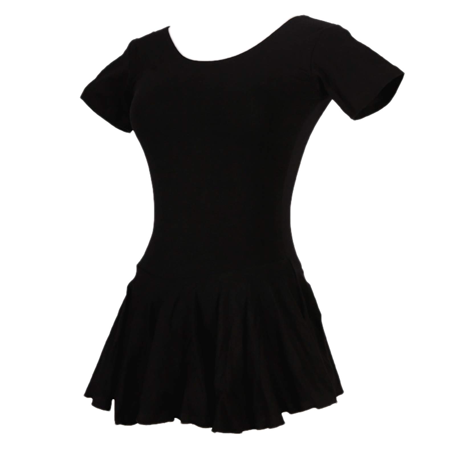 Whitewed Women's Short Sleeve Cotton Skirted Leotard - Ballet Dance Dress for Women & Girls - Perfect for Ballet Class, Dance Practice & Performance