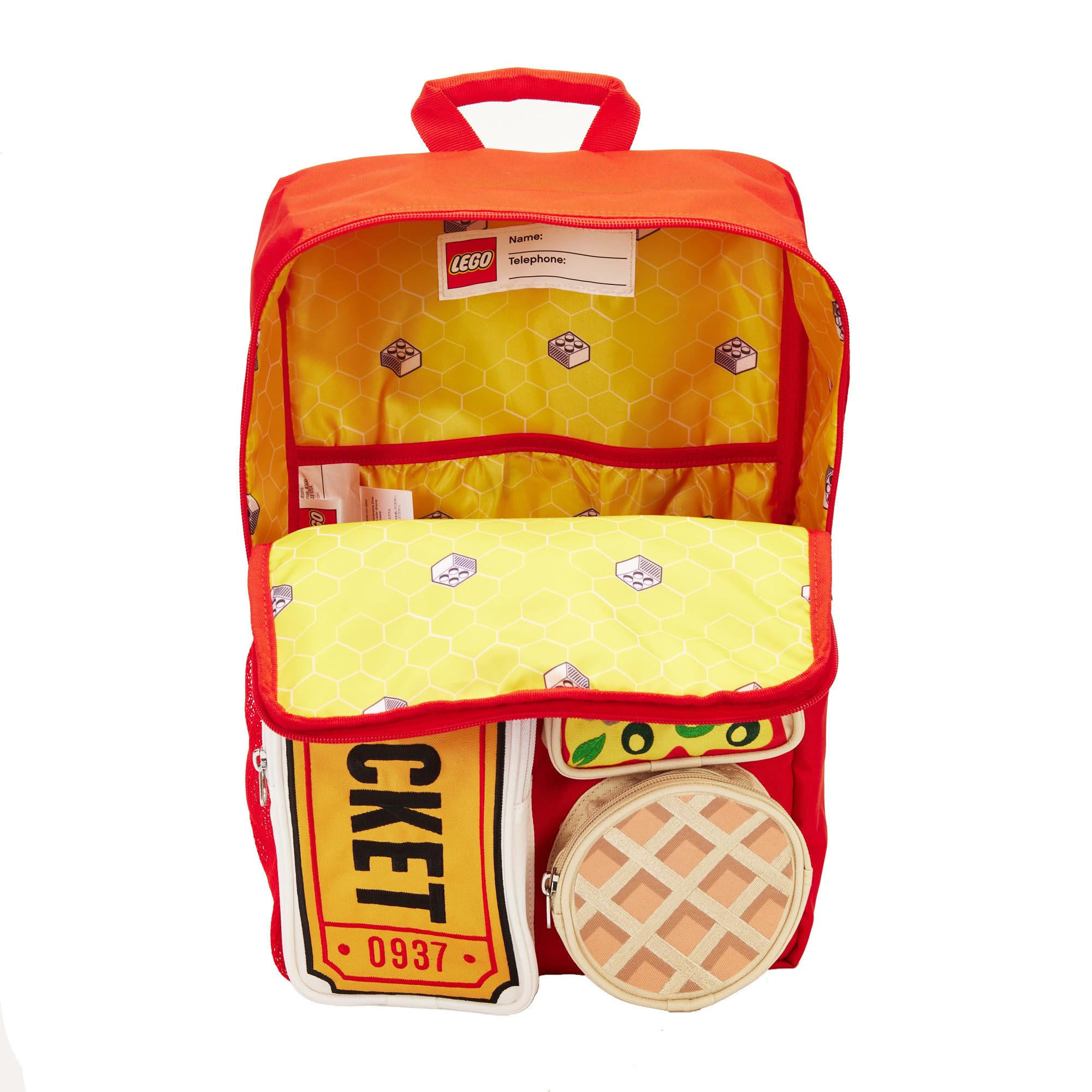 LEGO® Brick Tile Backpack for Kids & Adults - Durable Red School Backpack with Customizable LEGO® Baseplate - Perfect for School, Travel & LEGO® Fans