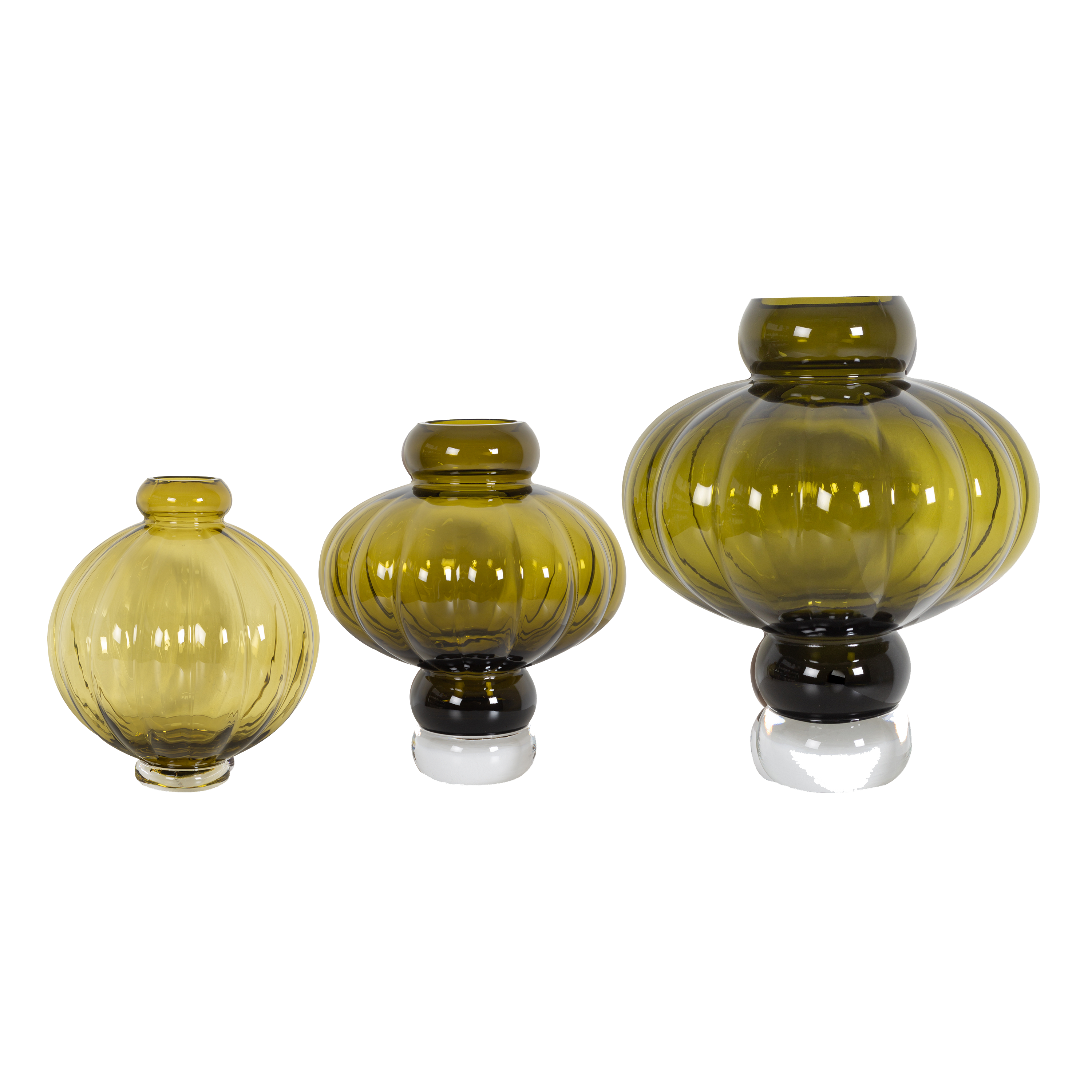 Glass Olive Balloon Vase - Elegant Floral Centerpiece for Weddings, Home Decor & Special Events