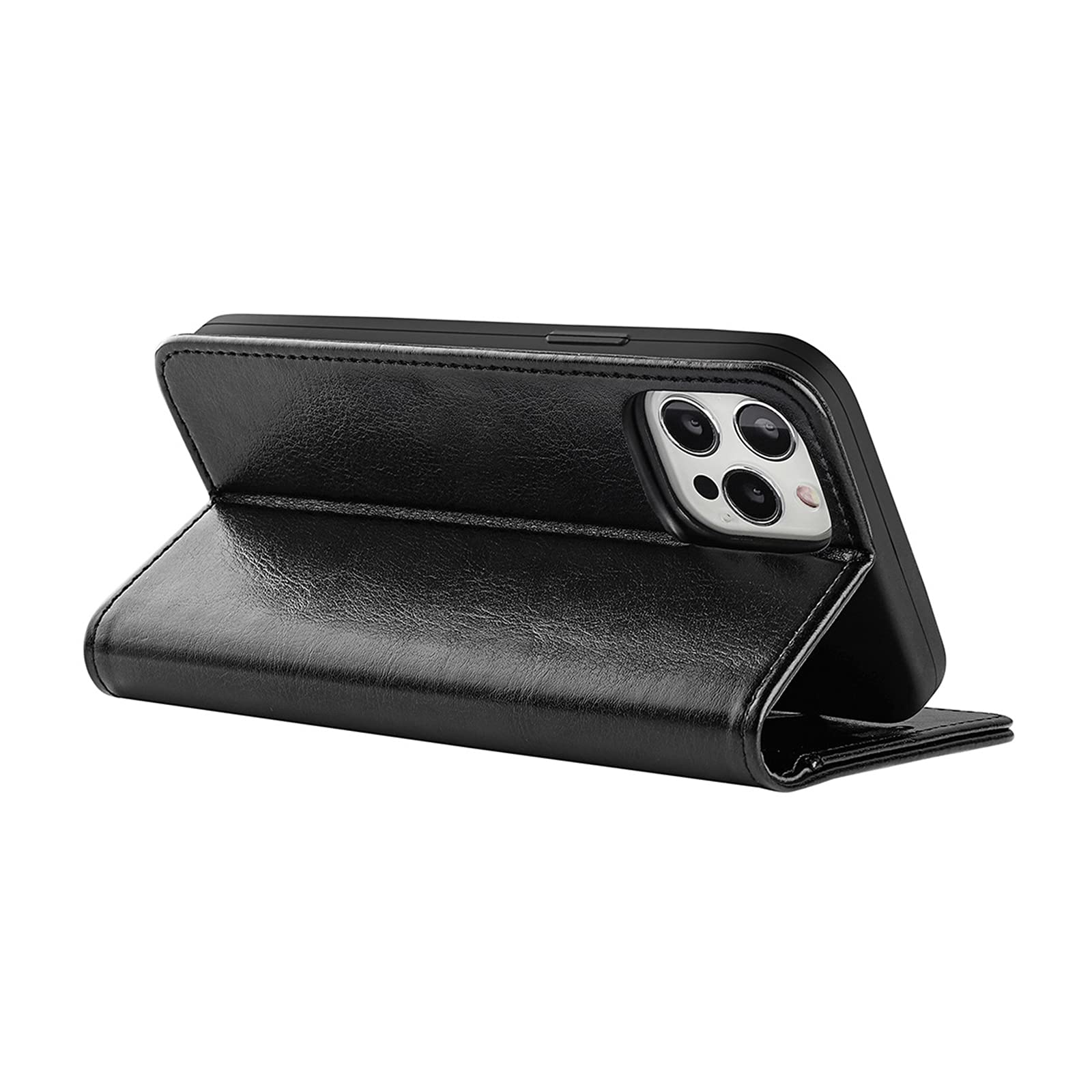 **Premium 5G Phone Case for iPhone 13/13 Pro/13 Pro Max - 3 Card Slots & Flip Cover with Crazy Horse Pattern - Perfect for Work, Travel, and Everyday Use**