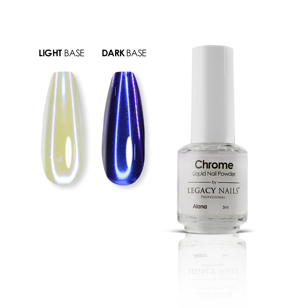 LEGACY LIQUID CHROME NAIL POWDER - Metallic Nail Polish Powder for Gel & Acrylic Nails - Perfect for Salon, Home Manicure & Nail Art Designs
