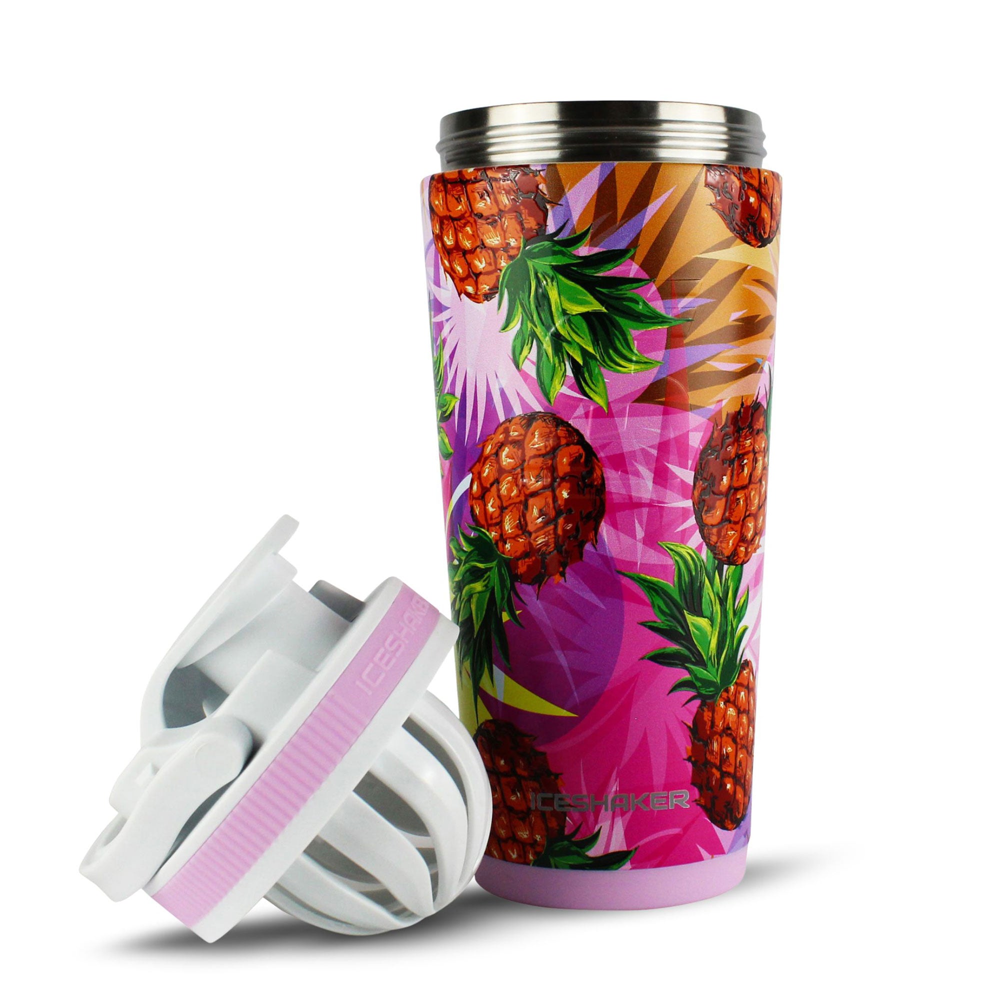 4D Series 26oz Ice Shaker Bottle - Leak Proof Protein Shaker Cup with Mixing Ball, BPA Free (Pineapple) - Perfect for Gym, Workouts & Post-Exercise Recovery