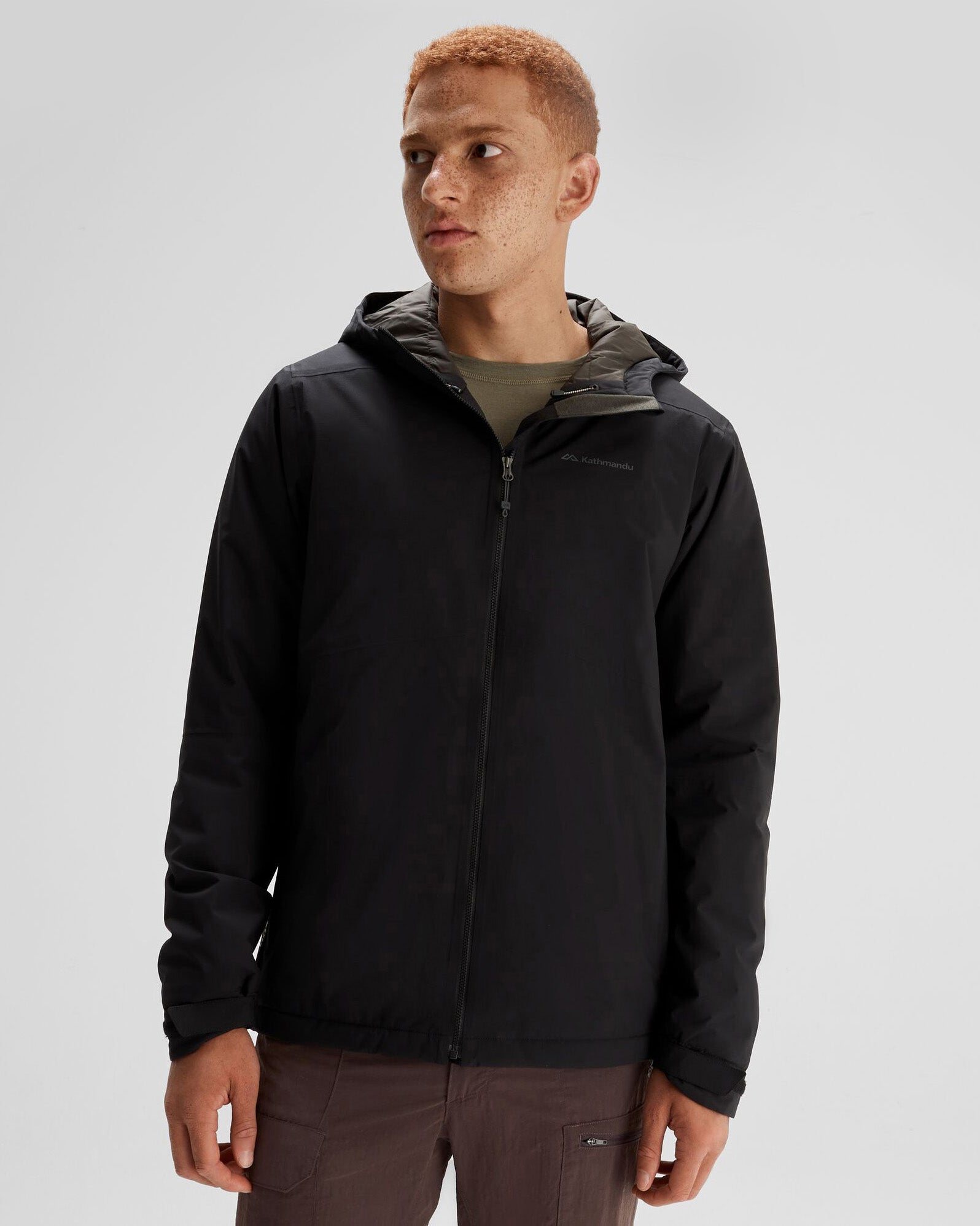 Men's Trailhead 2L Insulated Waterproof Rain Jacket - Black Stingray Color for Hiking, Camping & Outdoor Adventures