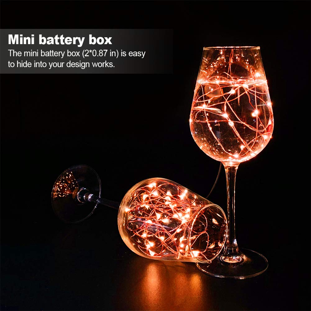 16 Pack 10 ft Fairy Lights Battery Operated - 30 LED String Lights Waterproof for Bedroom, Wedding, Halloween & Christmas Decor - Orange Battery Powered Indoor Outdoor Lighting for Home, Garden & Party Decorations
