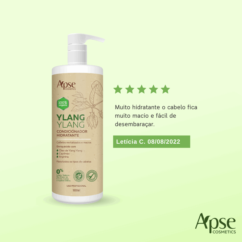 Apse Cosmetics Moisturizing Hair Conditioner with Ylang Ylang - 33.8 fl oz for Dry, Damaged Hair - Deep Hydration & Nourishment for Soft, Shiny Hair - Perfect for Daily Use & Salon-Quality Results