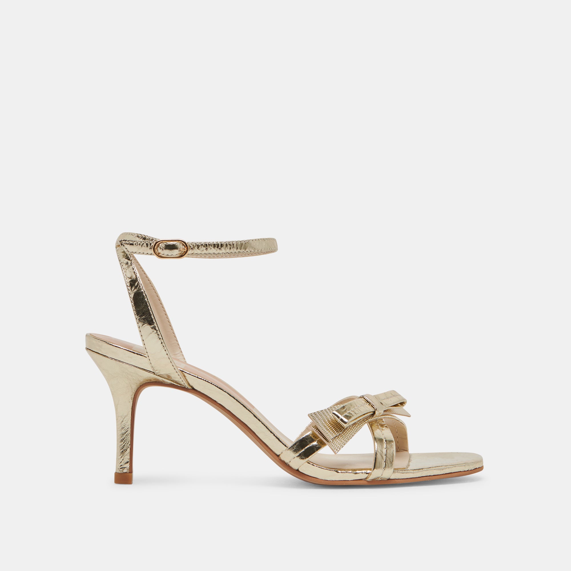 GALOR Women's Gold Distressed Leather High Heels - Elegant Dress Shoes for Parties, Weddings & Evening Events