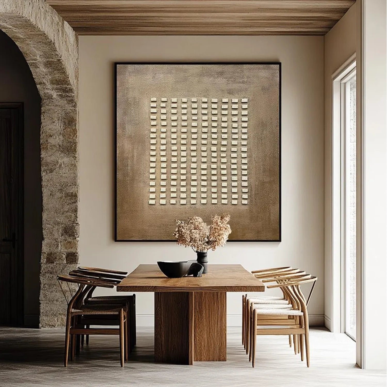 Beige & Brown Abstract Wall Art Print #BB137 - Modern Home Decor for Living Room, Bedroom & Office