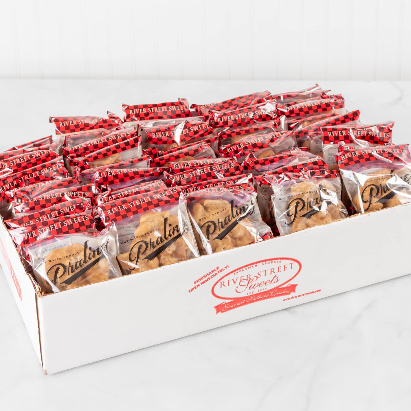 Premium Praline Assortment - Case of 50 Delicious Southern Pecan Candies | River Street Sweets | Perfect for Gifts, Parties & Corporate Events