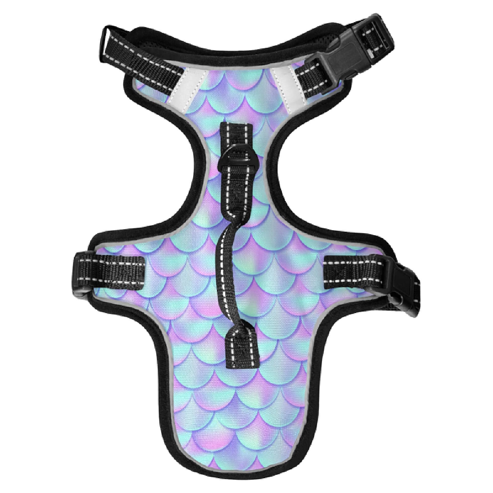 **Mermaid Dog Harness - No Pull Reflective Pet Vest with Nylon Handle, Breathable & Adjustable for Small & Medium Dogs - Perfect for Walking, Running & Outdoor Adventures**
