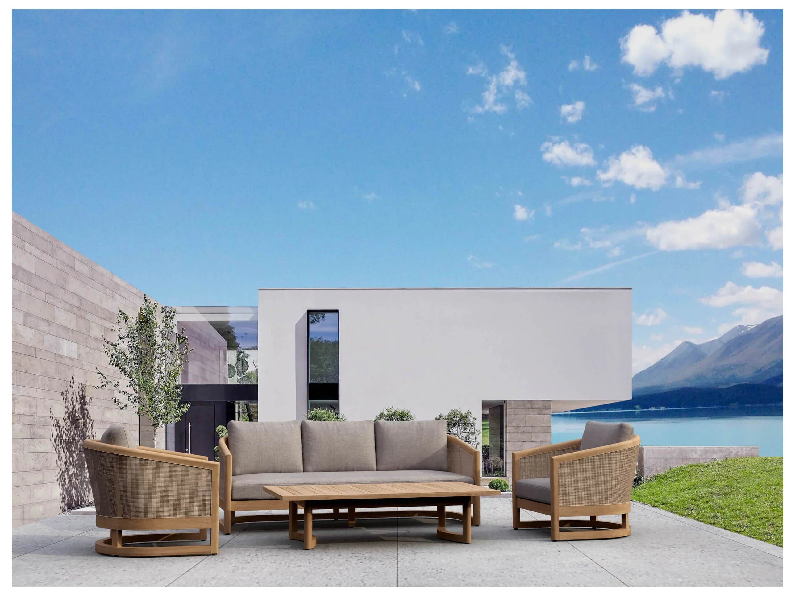Anderson Teak 4-Piece Catania Deep Seating Patio Set - Outdoor Furniture for Garden, Poolside & Backyard Relaxation (SET 333)