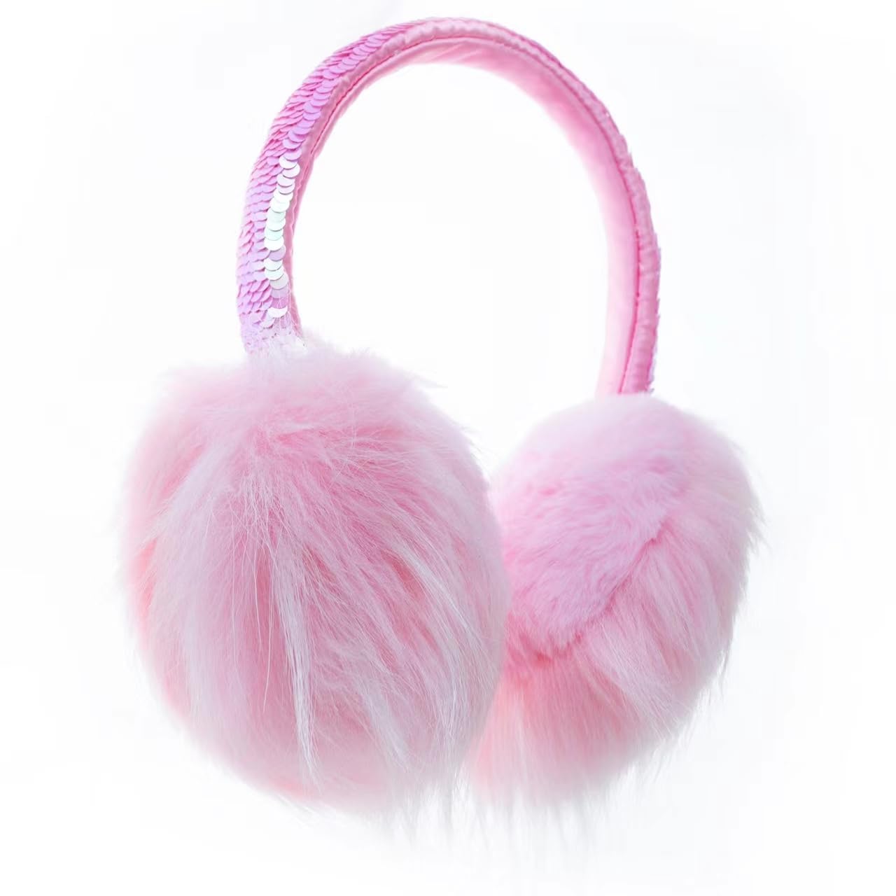Sparkly Sequin Girls Ear Muffs - Plush Winter Warm Ear Covers with Flip Design for Kids | Cozy Accessory for Cold Weather, School, Outdoor Play & Winter Fashion
