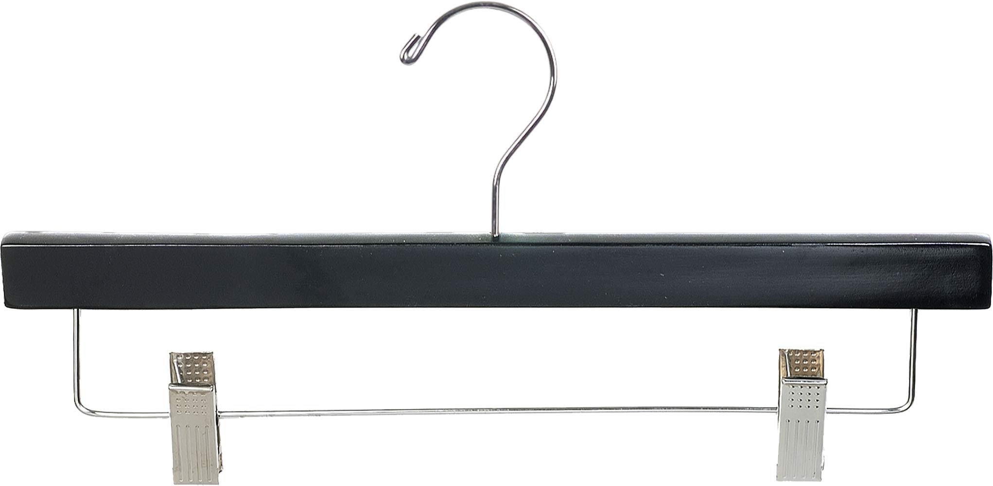 The Great American Hanger Company 50-Pack Black Wooden Bottom/Skirt Hangers with Durable Finish - Perfect for Closet Organization, Retail Stores & Dry Cleaning Businesses (500333-050)