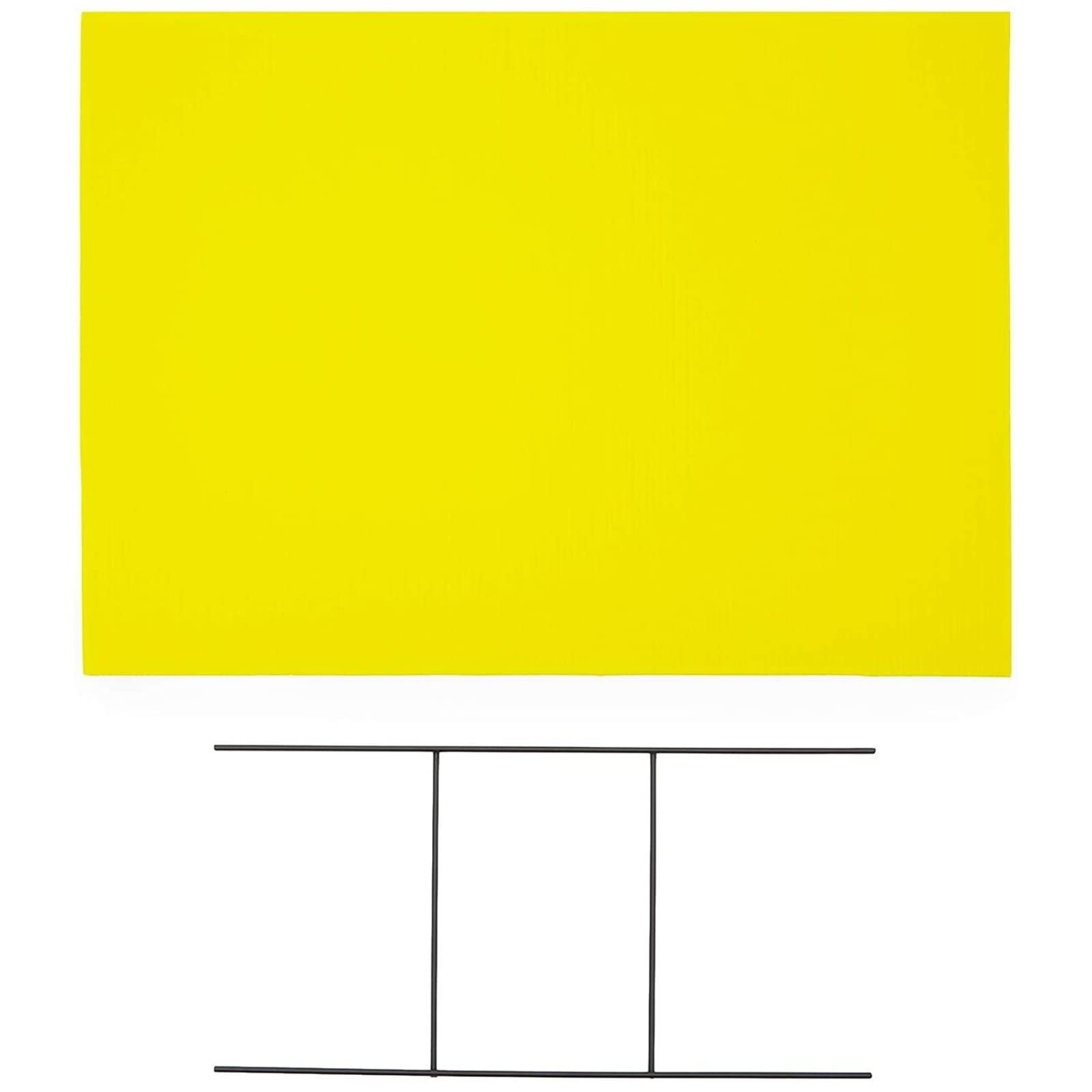 6 Pack Neon Yellow Blank Yard Signs 17x12