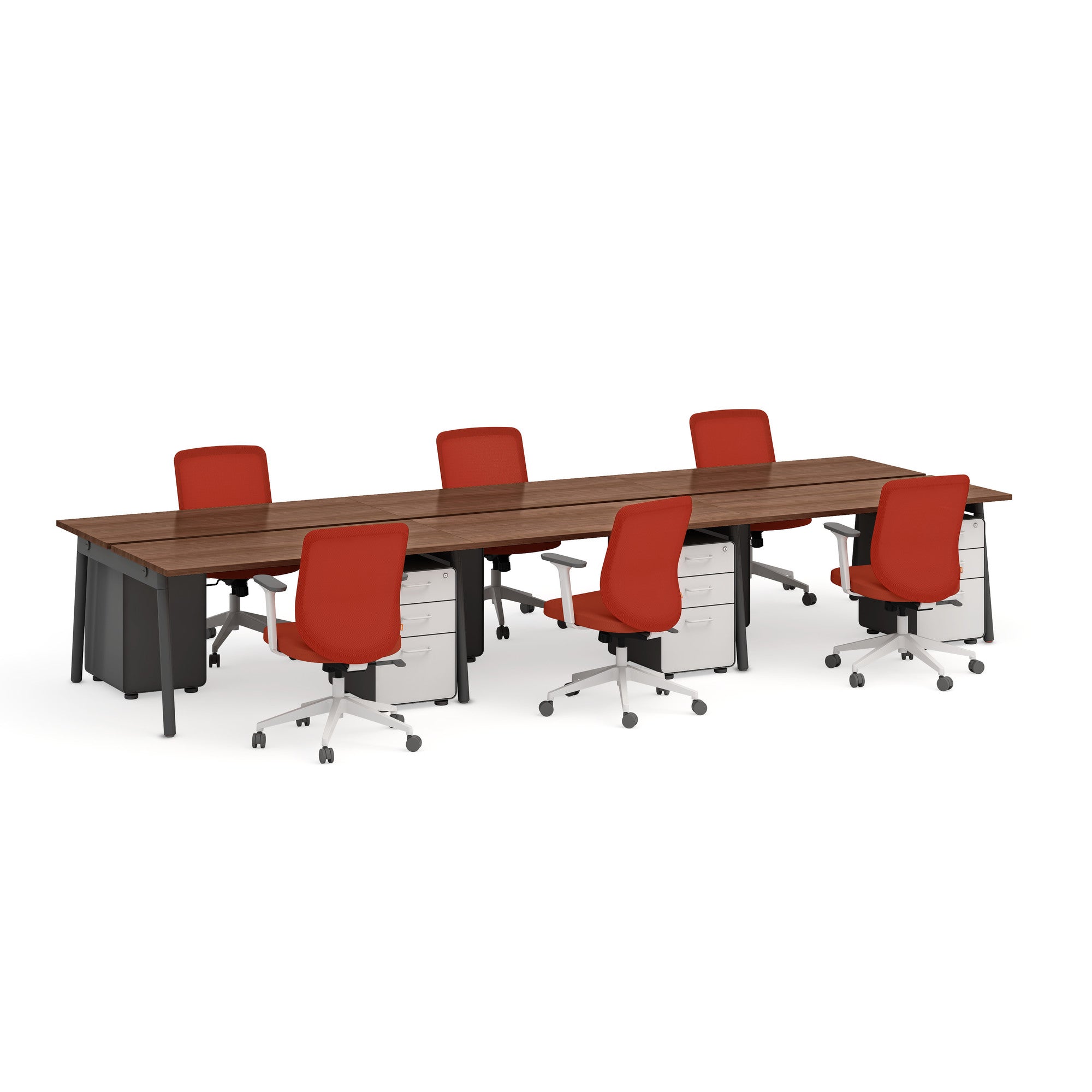 Series A Double Desk for 6 - Spacious Office & Study Table for Home or Classroom - Perfect for Collaborative Work, Group Projects & Team Meetings