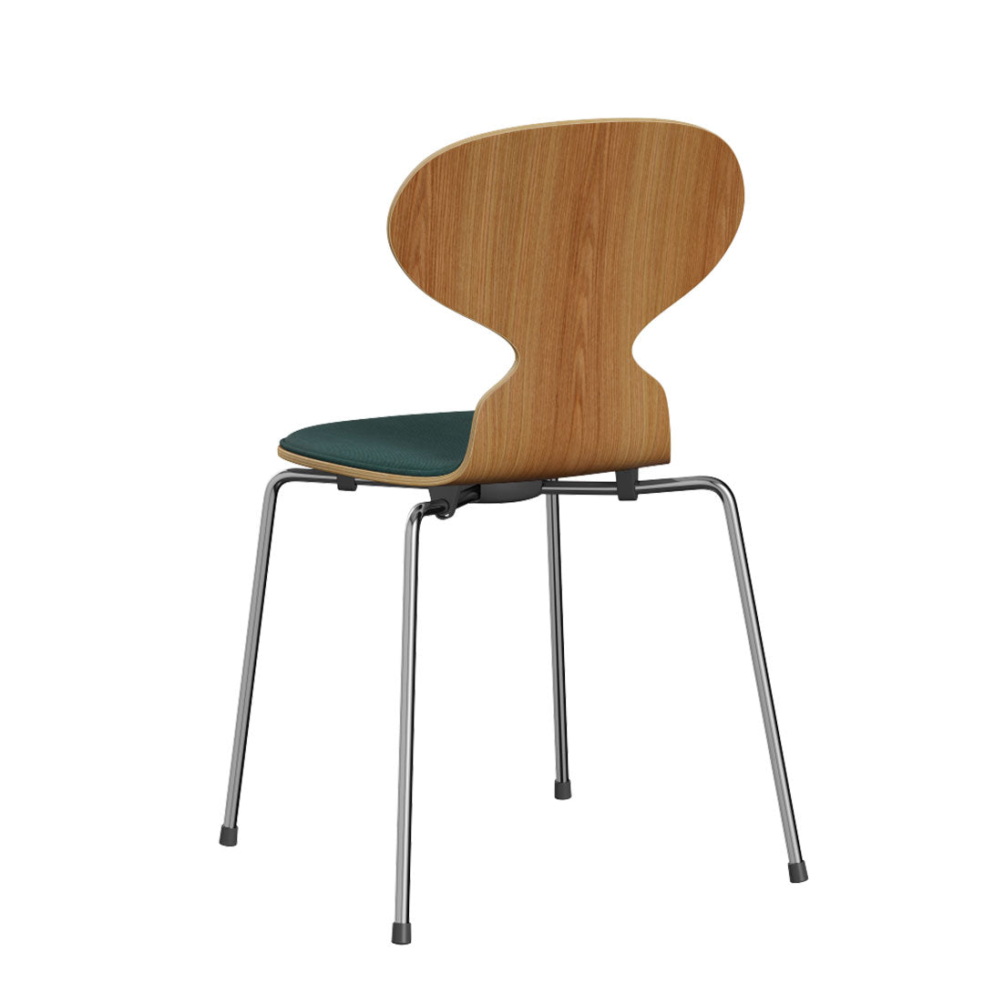 Ant Chair 3101 - Modern Clear Lacquered Wooden Chair with Front Upholstery | Mid-Century Design for Dining Room, Office & Lounge Decor