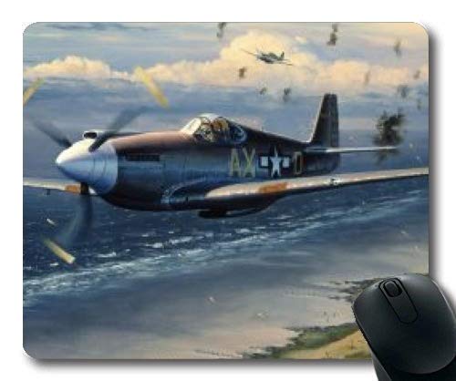 Fighter Bomber Aircraft Mouse Pad with Non-Slip Rubber Base & Stitched Edges - Perfect for Gaming, Office Work & Home Computer Setup