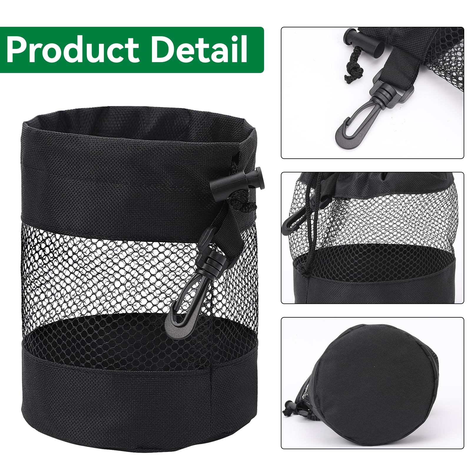 2 Pack Golf Ball Storage Bags - Durable Nylon Mesh Drawstring Pouch for Golf Ball Organization - Perfect for Golf Practice, Driving Range & Course Use - Golf Shag Bag & Ball Holder for Easy Storage & Transport